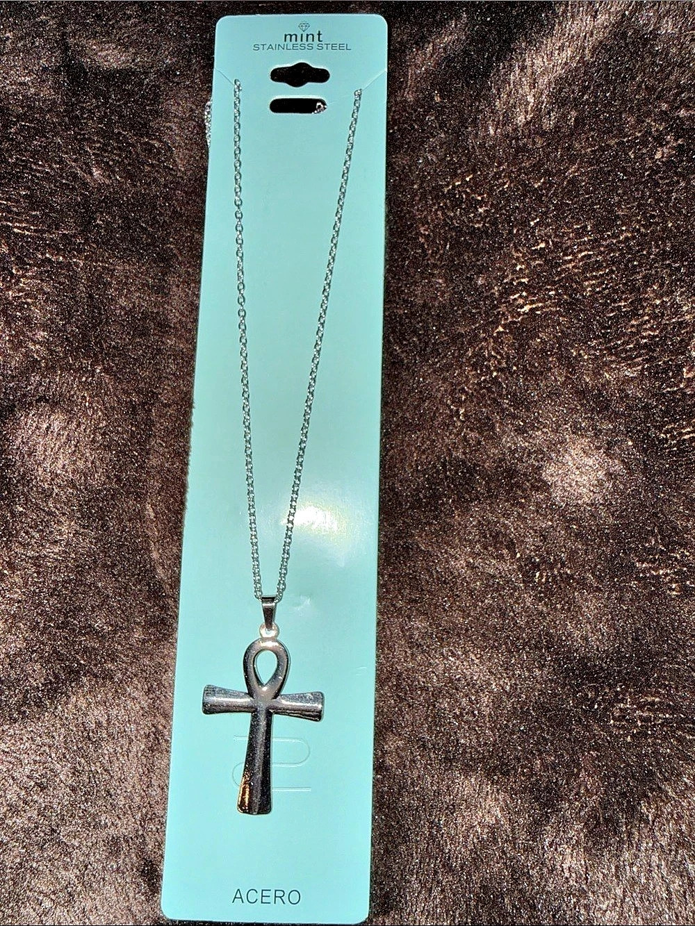 mint Ankh Pendant Necklace in Silver NWT